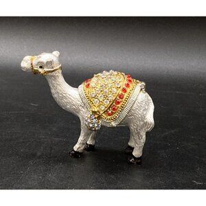 Jeweled Enamel Camel with Hump Trinket Box Vintage